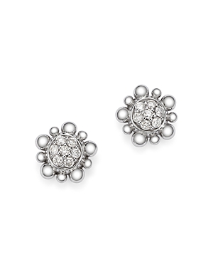 Diamond Flower Earrings in 14K White Gold, 0.14 ct. t.w. - 100% Exclusive