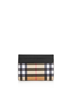 BURBERRY VINTAGE CHECK & LEATHER CARD CASE,4074637