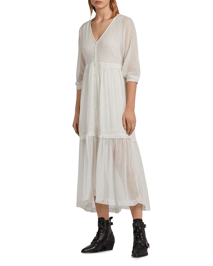 ALLSAINTS Palma Swiss Dot Maxi Dress | Bloomingdale's