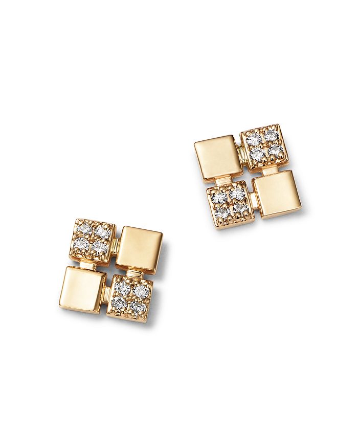 Bloomingdale's - Diamond Square Stud Earrings in 14K Yellow Gold, 0.15 ct. t.w. - 100% Exclusive