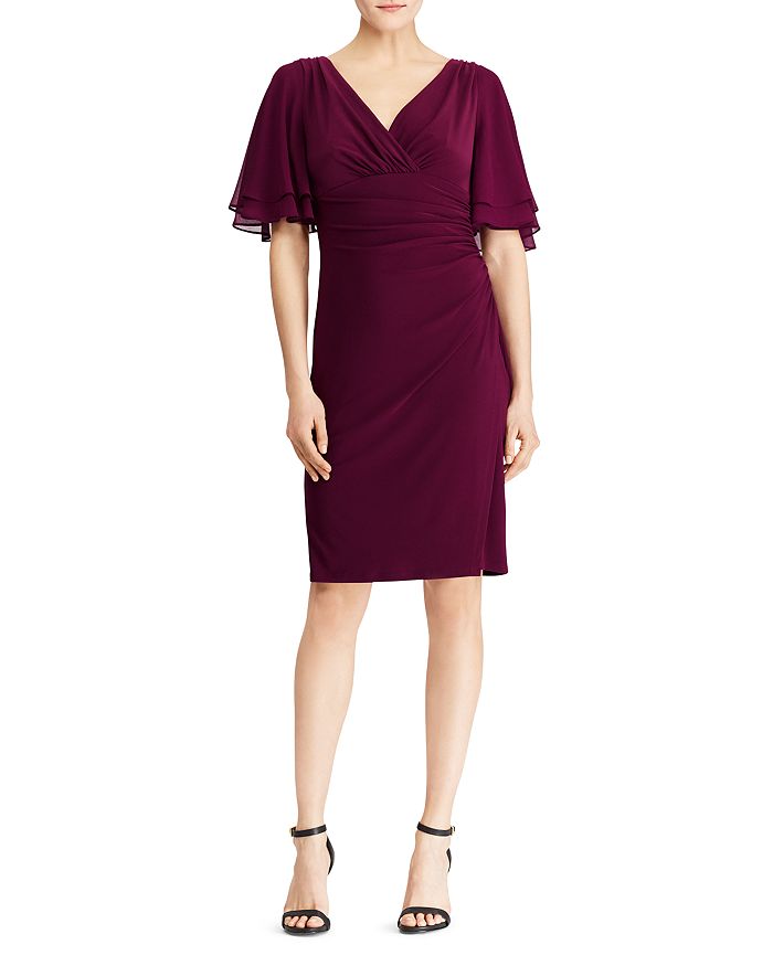 Ralph Lauren Flutter-Sleeve Jersey Dress | Bloomingdale's