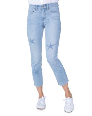 NYDJ Sheri Laser-Cut Star Ankle Jeans 