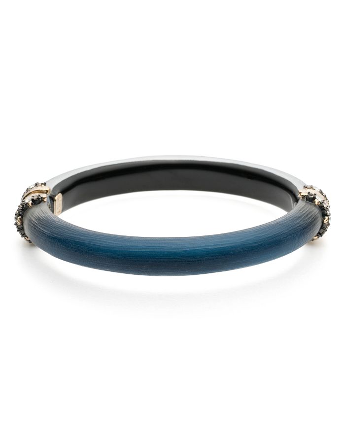 Alexis Bittar Crystal Detail Lucite Hinge Bracelet In Blue