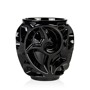 Shop Lalique Tourbillons Small Vase In Black