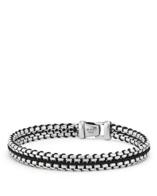 woven box chain bracelet in black