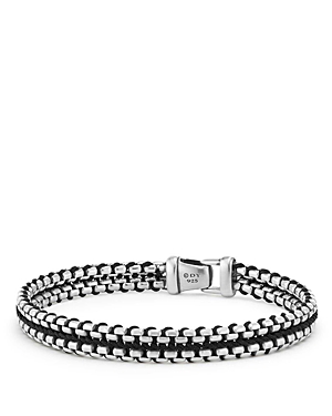 Men's Woven Box Chain Bracelet in Black