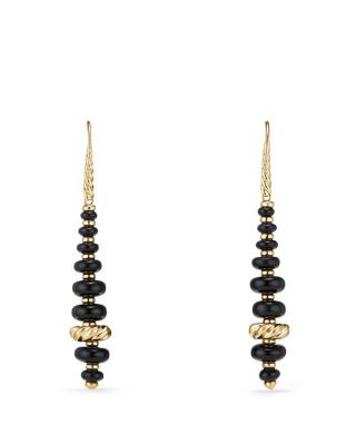 David Yurman - Rio Rondelle Drop Earrings with Black Onyx in 18K Gold