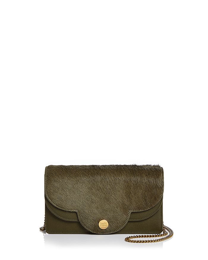 See by Chlo Polina Leather Calf Hair Chain Wallet Bloomingdale s