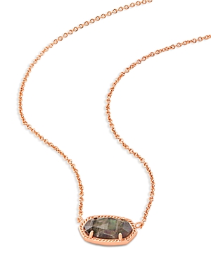 Kendra Scott Elisa Drusy Necklace, 15 In Rose Gold/ Crystal Gray