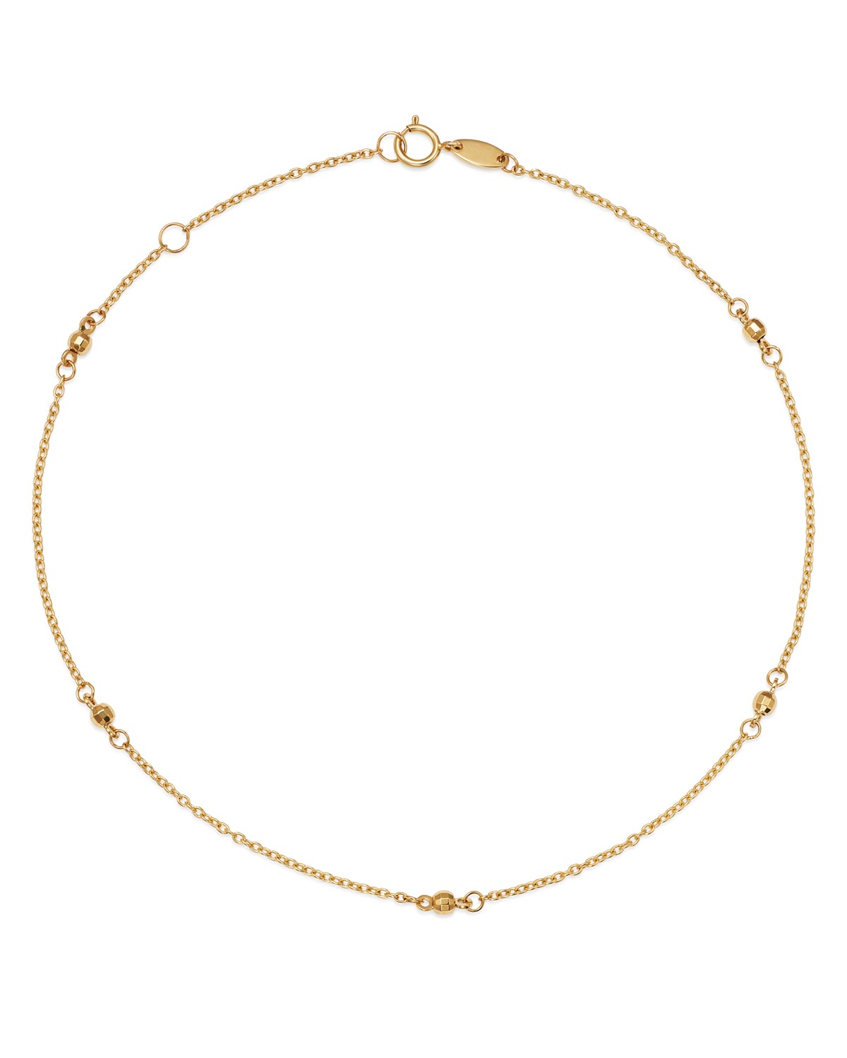 Beaded Ankle Bracelet in 14K Yellow Gold