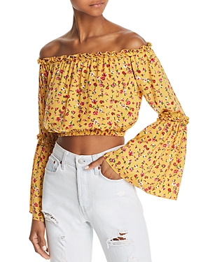 THE FIFTH LABEL SONIC OFF-THE-SHOULDER CROPPED TOP,40180607-1