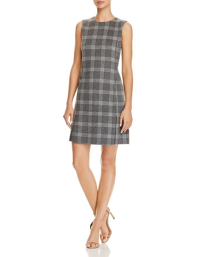 Theory vented shop plaid dress