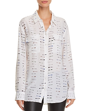 EQUIPMENT SIGNATURE PRINTED SILK SHIRT,18-3-002656-E035