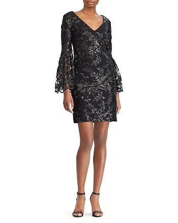 Ralph Lauren Sequined Lace Dress | Bloomingdale's