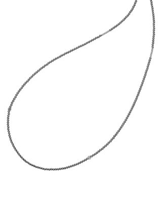 Lagos Sterling Silver Caviar Icon Hematite Strand Necklace, 34
