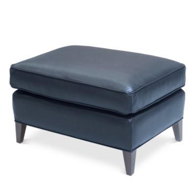 Charlotte Leather Ottoman - Exclusive
