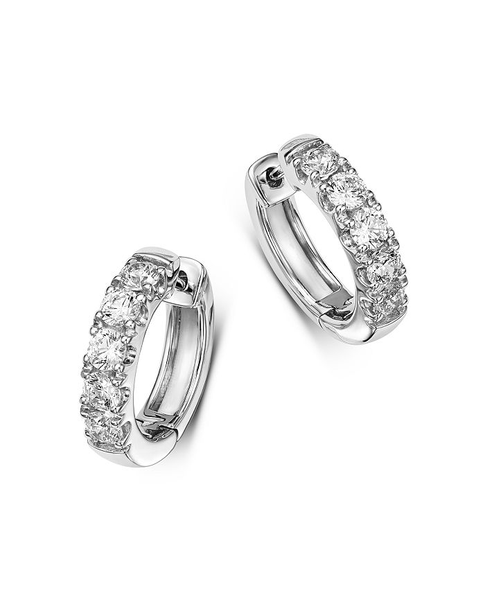 Bloomingdale's - Diamond Mini Hoop Earrings in 14K White Gold, 2.0 ct. t.w. - 100% Exclusive