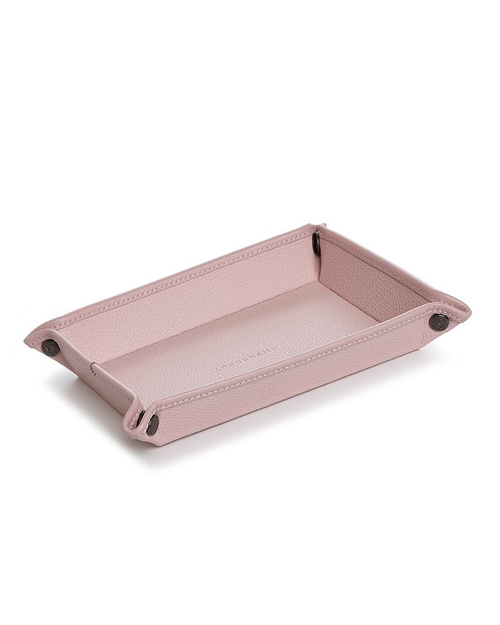 Longchamp Le Foulonné Small Leather Money Tray In Powder Pink