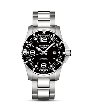 Longines Hydroconquest Watch, 41mm In Black/silver