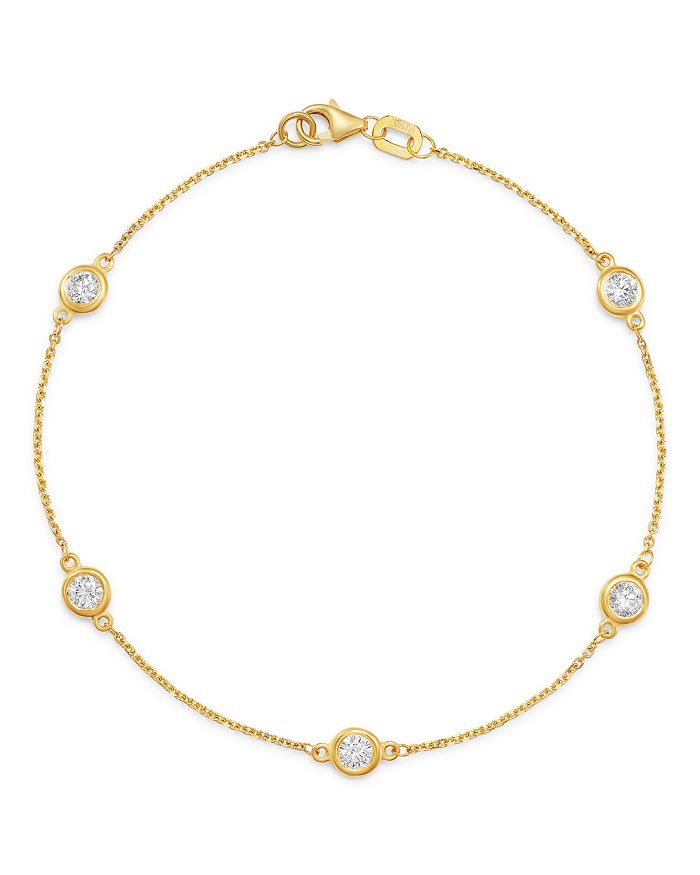 Bloomingdale's Diamond Station Bracelet In 14k Yellow Gold, 0.70 Ct. T.w. - 100% Exclusive In White/gold