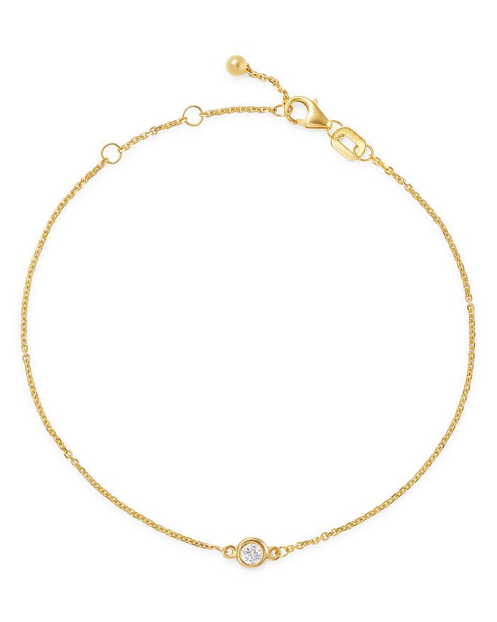 Bloomingdale's Diamond Bezel Set Bracelet In 14k Yellow Gold, 0.10 Ct. T.w. - 100% Exclusive In White/gold