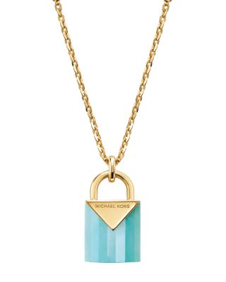 michael kors padlock pendant necklace