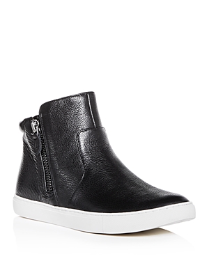 Gentle Souls By Kenneth Cole Women's Carter Leather High Top Sneakers In Black Leather
