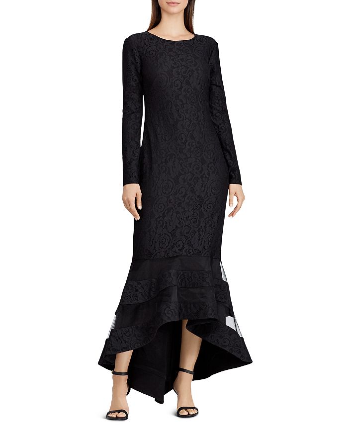 Ralph Lauren Fluted Lace Gown | Bloomingdale's