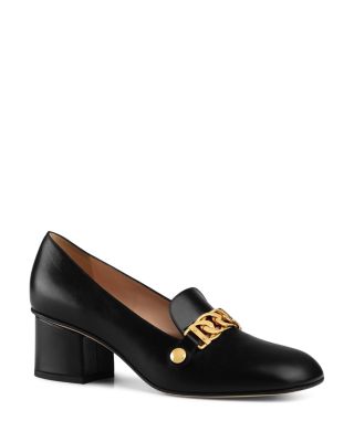 gucci block heel loafers