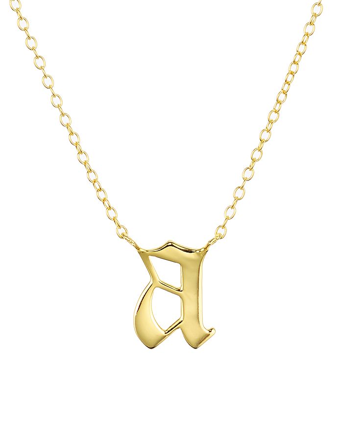 Argento Vivo Gothic Initial Pendant Necklace, 16 In Gold/a