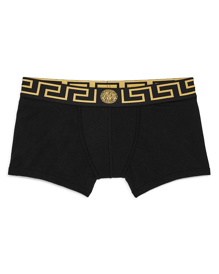 Shop Versace Logo Boxer Briefs In Black/gold