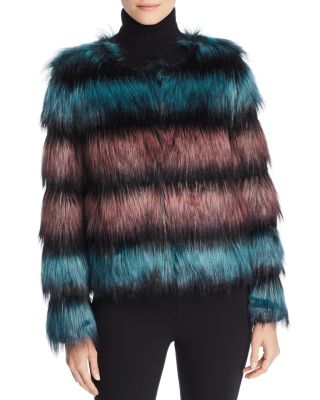 reiss aila faux fur jacket navy