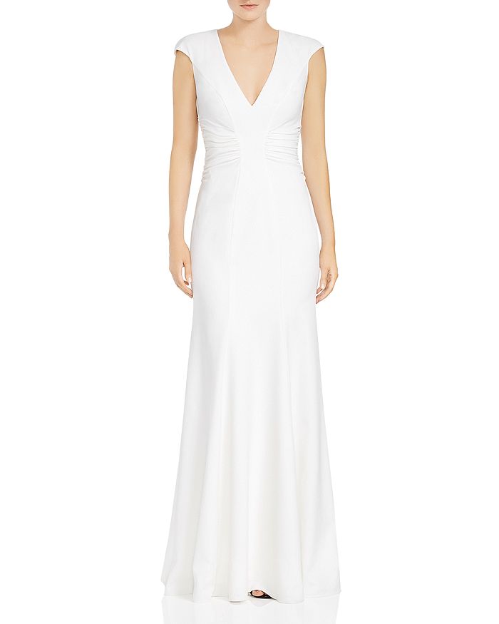 Halston heritage cutout crepe gown shop