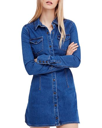 Free People Dynomite In Denim Mini Dress Bloomingdale S
