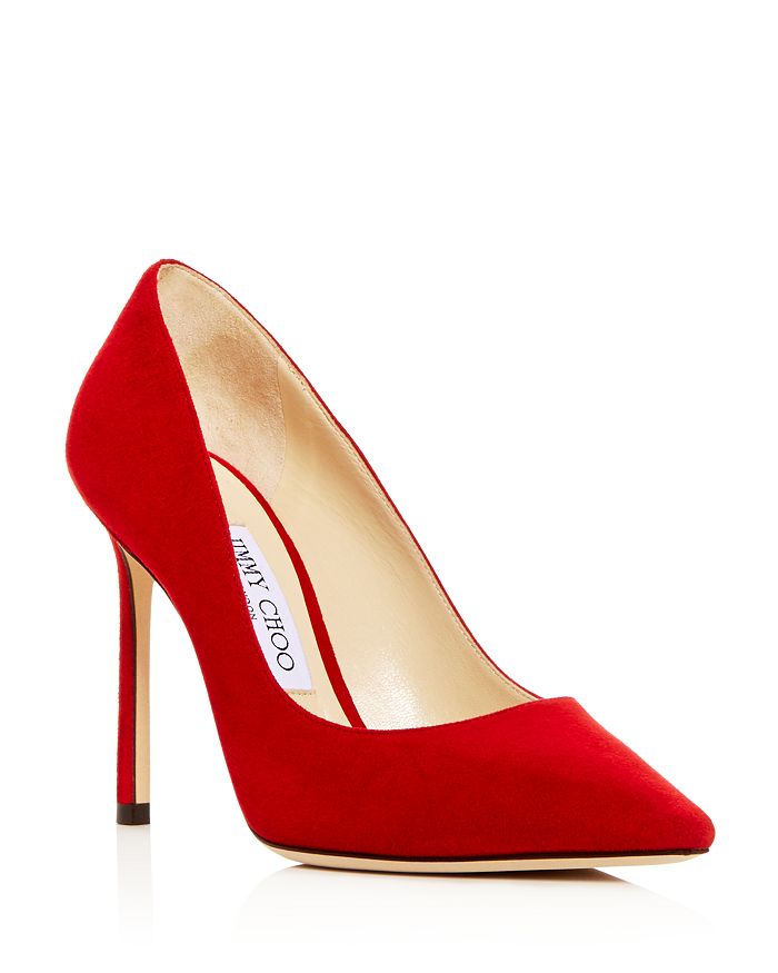 Jimmy Choo Women's Romy 100 High-heel Pointed Toe Pumps In Red | ModeSens