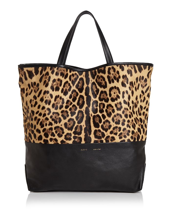 Alice.d Large Leopard Print Fur & Leather Tote - 100% Exclusive In Leopard/black/gold