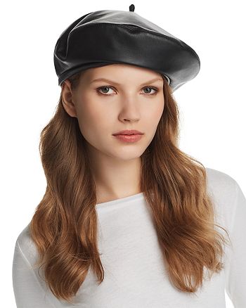 eric javits leather beret