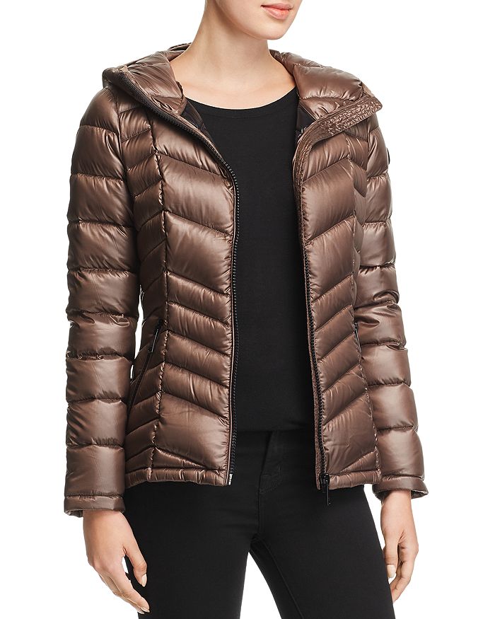 Calvin Klein Packable Short Down Coat In Shine Taupe ModeSens