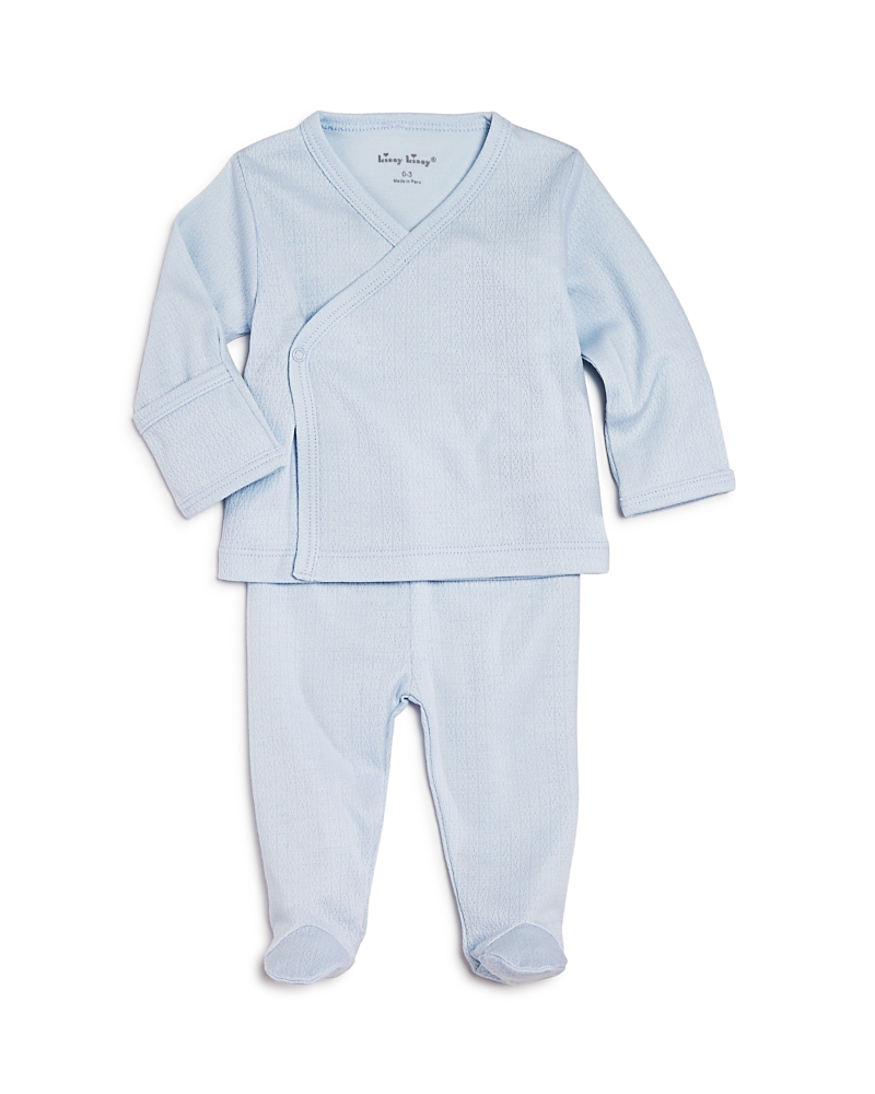 Kissy Kissy Pointelle Take Me Home Top & Footie Pants Set - Baby In Blue