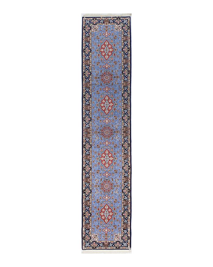 Bloomingdale's Solo Rugs Isfahan Spencer Hand-knotted Runner Rug, 2'9 X 13'9 In Blue