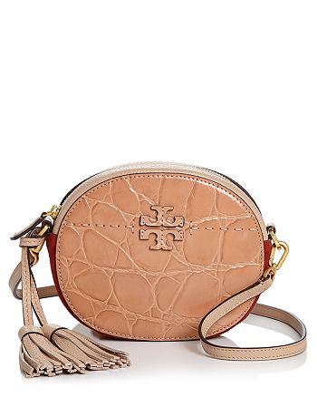 Tory Burch McGraw Small Croc-Embossed Leather & Suede Crossbody |  Bloomingdale's
