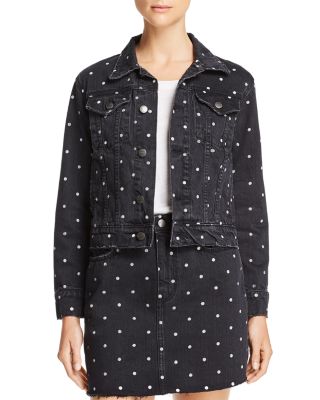 polka dot denim jacket