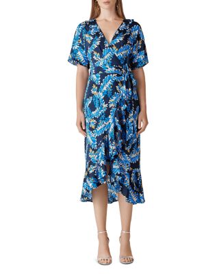 whistles josephine print wrap dress