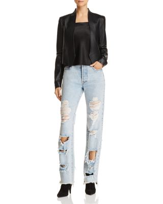Alice and Olivia Alice + Olivia New Harvey Leather Blazer
