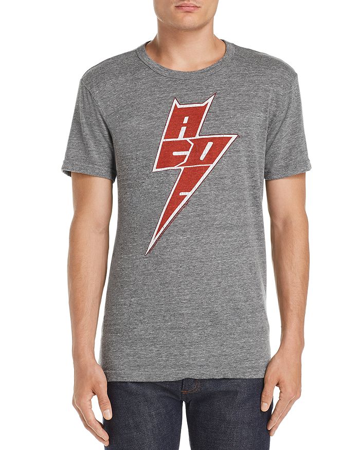 Chaser Acdc Graphic Tee In Streaky Gray