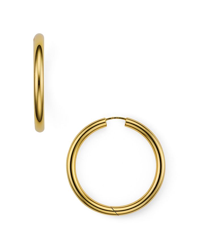 Argento Vivo Seamless Hinge Hoop Earrings In Gold