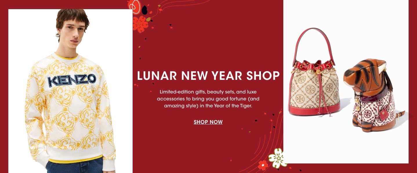 Lunar New Year Shop. Limited edition gifts, beauty sets, and luxe accessories to bring you good fortune, and amazing style, in the Year of the Tiger.