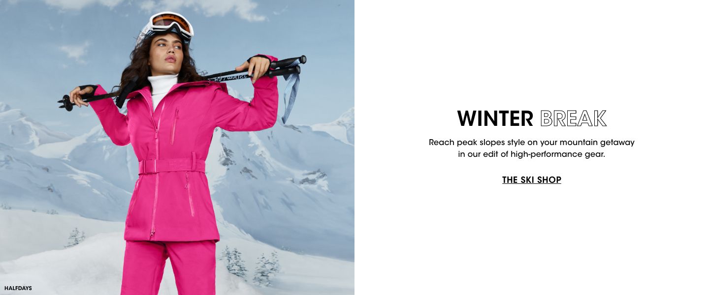 Winter break. Reach peak slopes style on your mountain getaway in our edit of high performance gear.