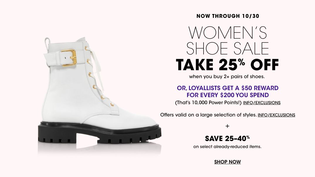 Bloomingdales - Women’s Shoe Sale: Take 25% Off
