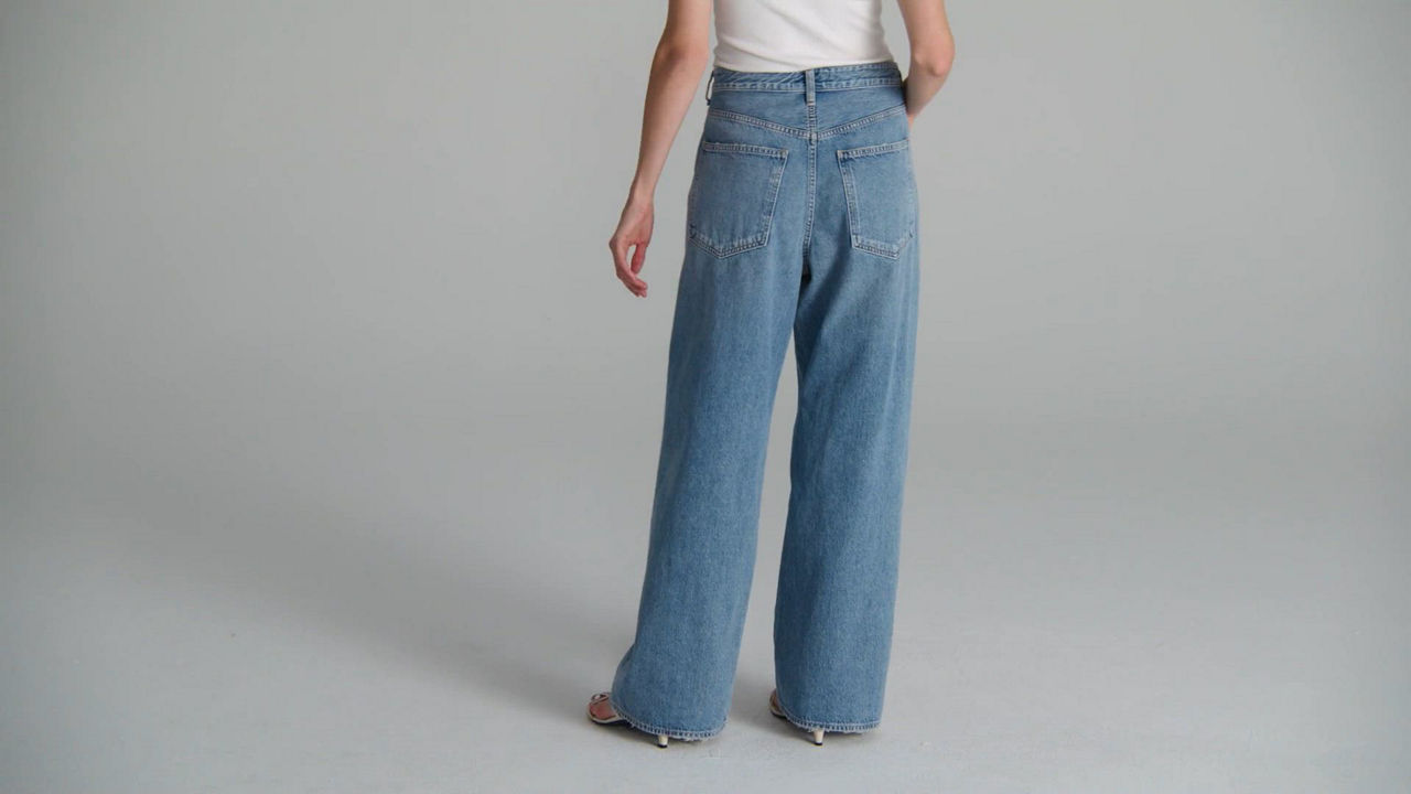 AGOLDE Vana Fold Wide Leg Jeans in Mantra | Bloomingdale's